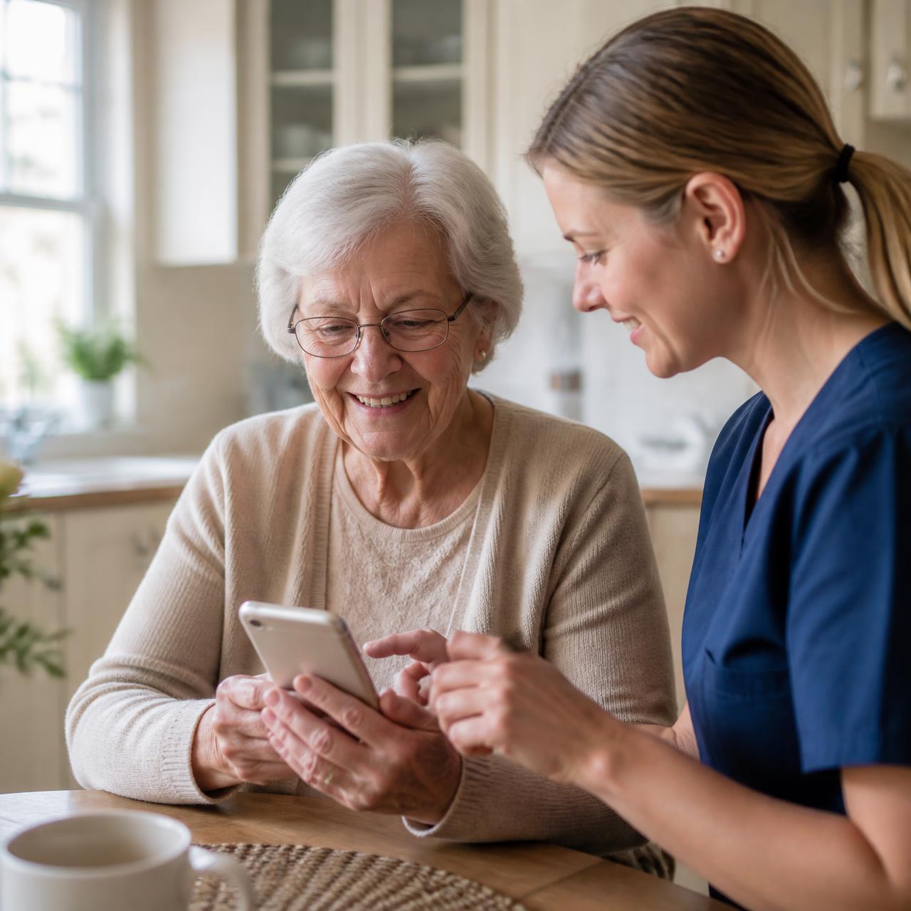 Accompagnement Somélio à domicile sur un smartphone, à Vannes